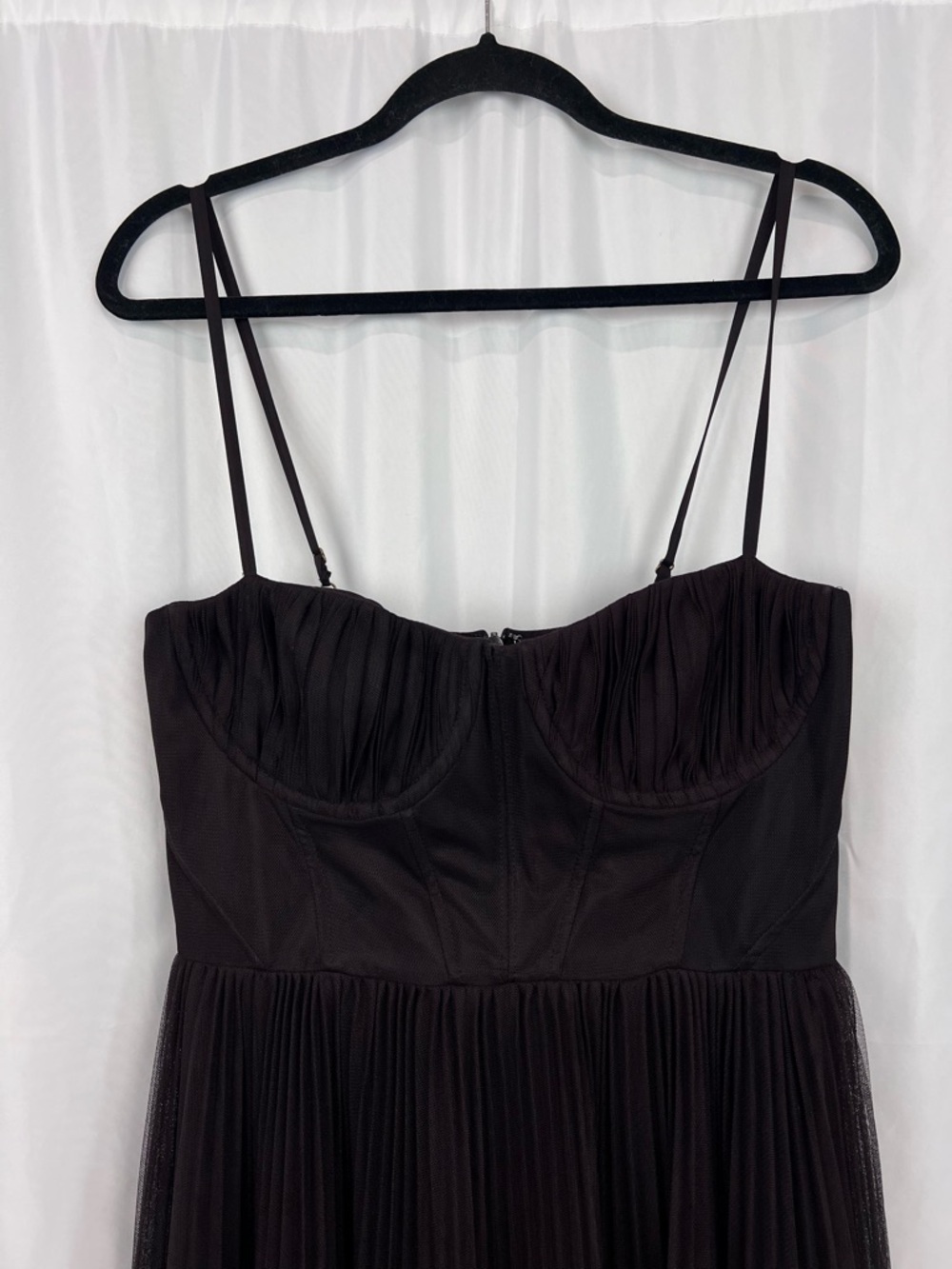 Hutch Anthropologie Amara Corset Pleated Midi Dress in Chocolate Brown - Picture 5 of 9